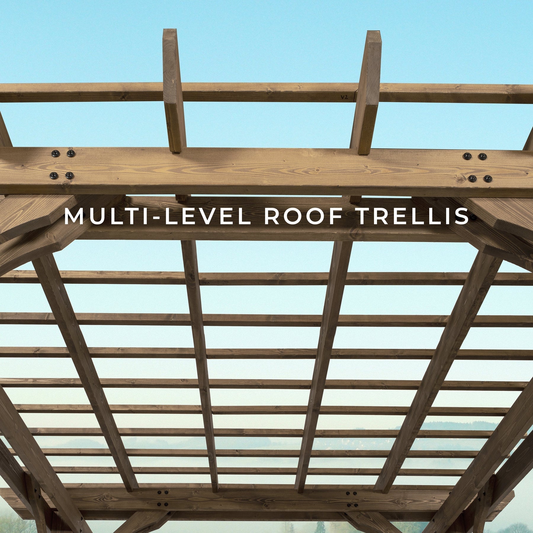 12x10 Fairhaven Pergola Rustic Finish