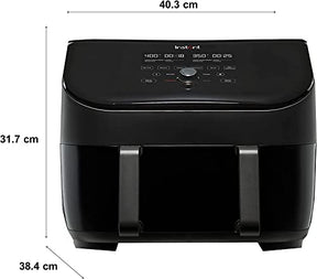 Instant Vortex Plus VersaZone-8.5L XL/Dual Air Fryer, Black,8-in-1 Smart Programmes-Fry,Bake,Roast,Grill,Dehydrate,Reheat,- Save 80% Energy Bills