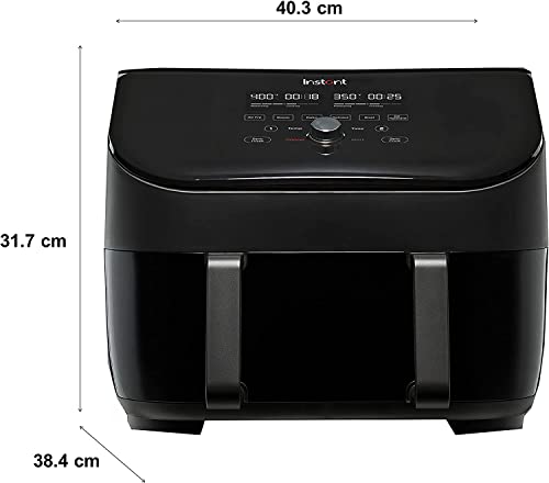 Instant Vortex Plus VersaZone-8.5L XL/Dual Air Fryer, Black,8-in-1 Smart Programmes-Fry,Bake,Roast,Grill,Dehydrate,Reheat,- Save 80% Energy Bills