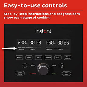 Instant Vortex Plus VersaZone-8.5L XL/Dual Air Fryer, Black,8-in-1 Smart Programmes-Fry,Bake,Roast,Grill,Dehydrate,Reheat,- Save 80% Energy Bills