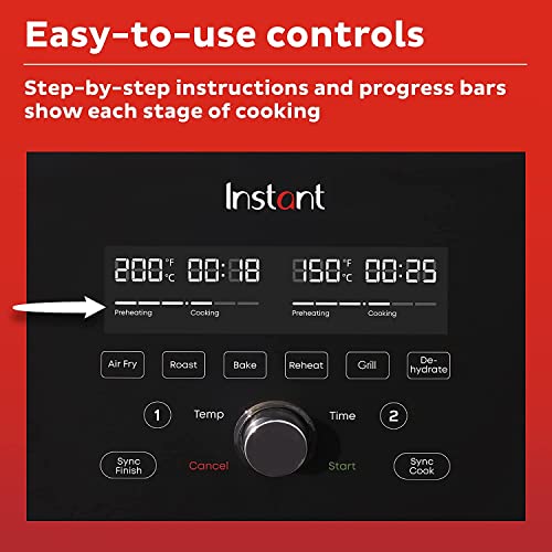 Instant Vortex Plus VersaZone-8.5L XL/Dual Air Fryer, Black,8-in-1 Smart Programmes-Fry,Bake,Roast,Grill,Dehydrate,Reheat,- Save 80% Energy Bills