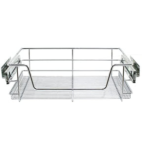 KuKoo 3 x Kitchen Pull Out Soft Close Heavy Duty Baskets, 600mm Wide Cabinet, Slide Out Wire Storage Drawers, Pull-Out Organiser Metal