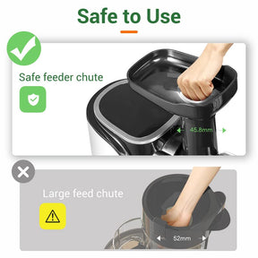 Juicer Machines,AMZCHEF Slow Masticating Juicer Extractor, Cold Press Juicer with Two Speed Modes, Travel bottle(500ML),LED display, Easy to Clean Brush &amp; Quiet Motor for Vegetables&amp;Fruits,Pear White