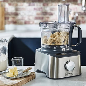 Kenwood Multipro Compact+ FDM312 SS, 5-in-1 Compact Food Processor, Stainless Steel, 2.1 L Capacity, digital weighing scale, Jug Blender, Spicemill, 2x Smoothie Blender, 800 W