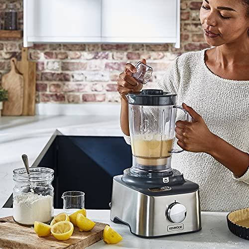 Kenwood Multipro Compact+ FDM312 SS, 5-in-1 Compact Food Processor, Stainless Steel, 2.1 L Capacity, digital weighing scale, Jug Blender, Spicemill, 2x Smoothie Blender, 800 W