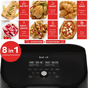 Instant Vortex Plus VersaZone-8.5L XL/Dual Air Fryer, Black,8-in-1 Smart Programmes-Fry,Bake,Roast,Grill,Dehydrate,Reheat,- Save 80% Energy Bills