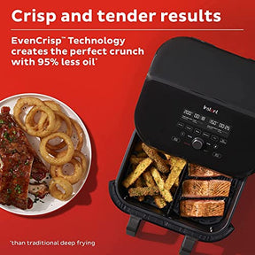 Instant Vortex Plus VersaZone-8.5L XL/Dual Air Fryer, Black,8-in-1 Smart Programmes-Fry,Bake,Roast,Grill,Dehydrate,Reheat,- Save 80% Energy Bills