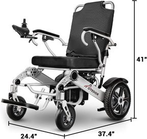 Lightweight Foldable Electric Wheelchair, 30 Miles Long Range, All Terrain, Portable & Airline Approved