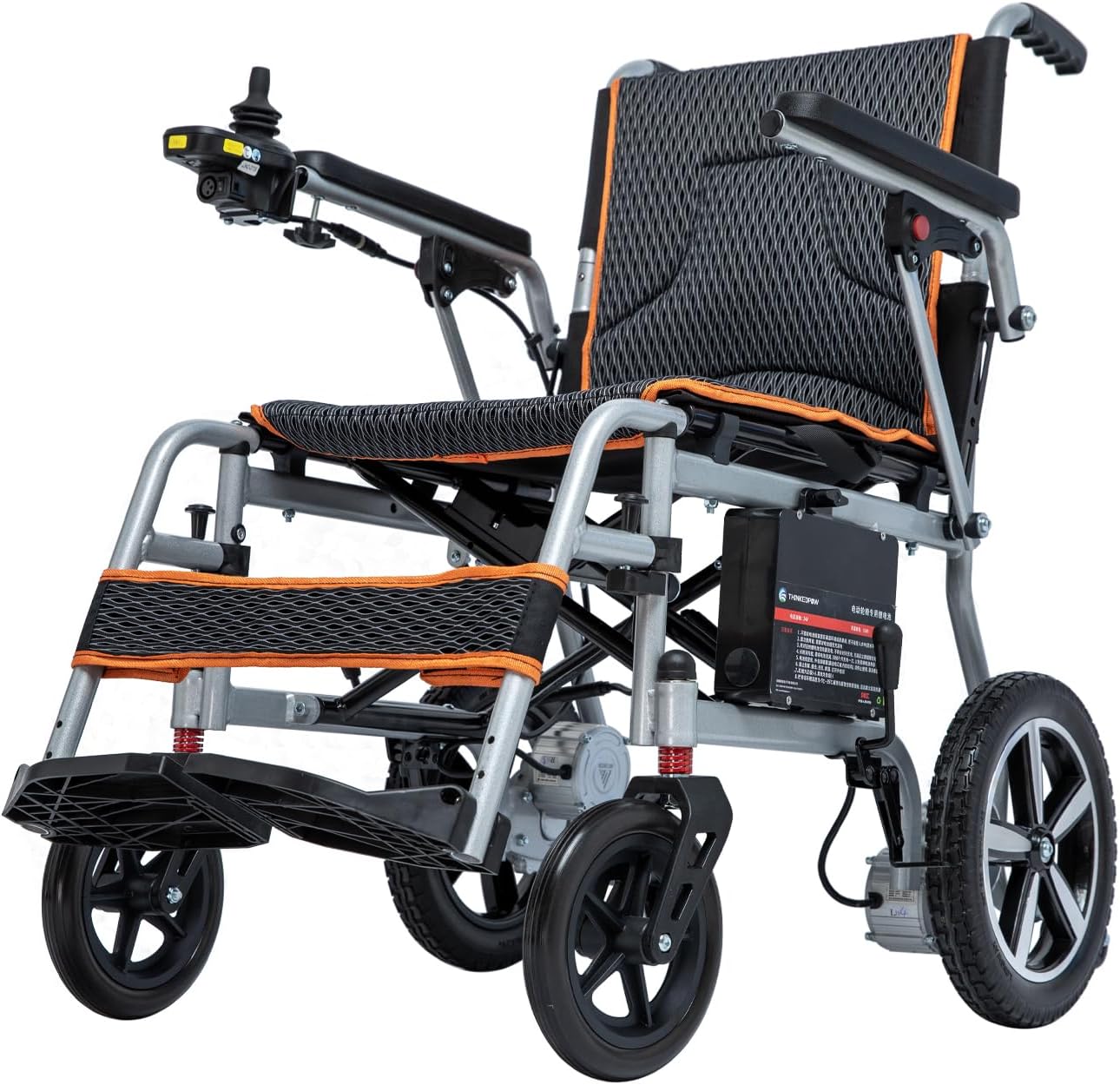 33lb Lightweight Folding Electric Wheelchair – Dual Motors, Removable Battery, SOS Alert & One-Click Mute