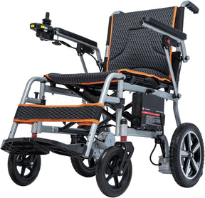 33lb Lightweight Folding Electric Wheelchair – Dual Motors, Removable Battery, SOS Alert & One-Click Mute
