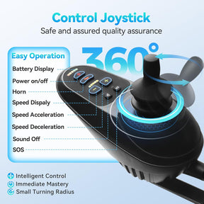 Foldable Electric Wheelchair for Adults, 25+ Mile Range, Portable All-Terrain Motorized Wheelchair for Seniors