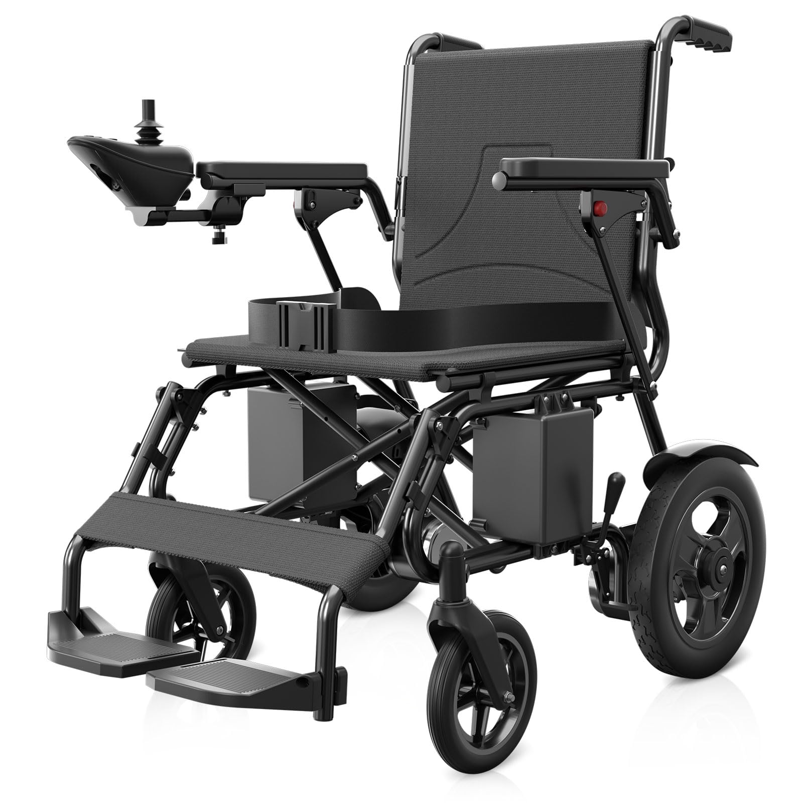 Foldable Lightweight Electric Wheelchair for Adults, Dual 500W Motors, 15 Mile Range, All Terrain, Supports 350 lbs