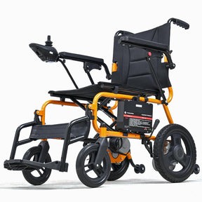 33lb Lightweight Folding Electric Wheelchair – Dual Motors, Removable Battery, SOS Alert & One-Click Mute