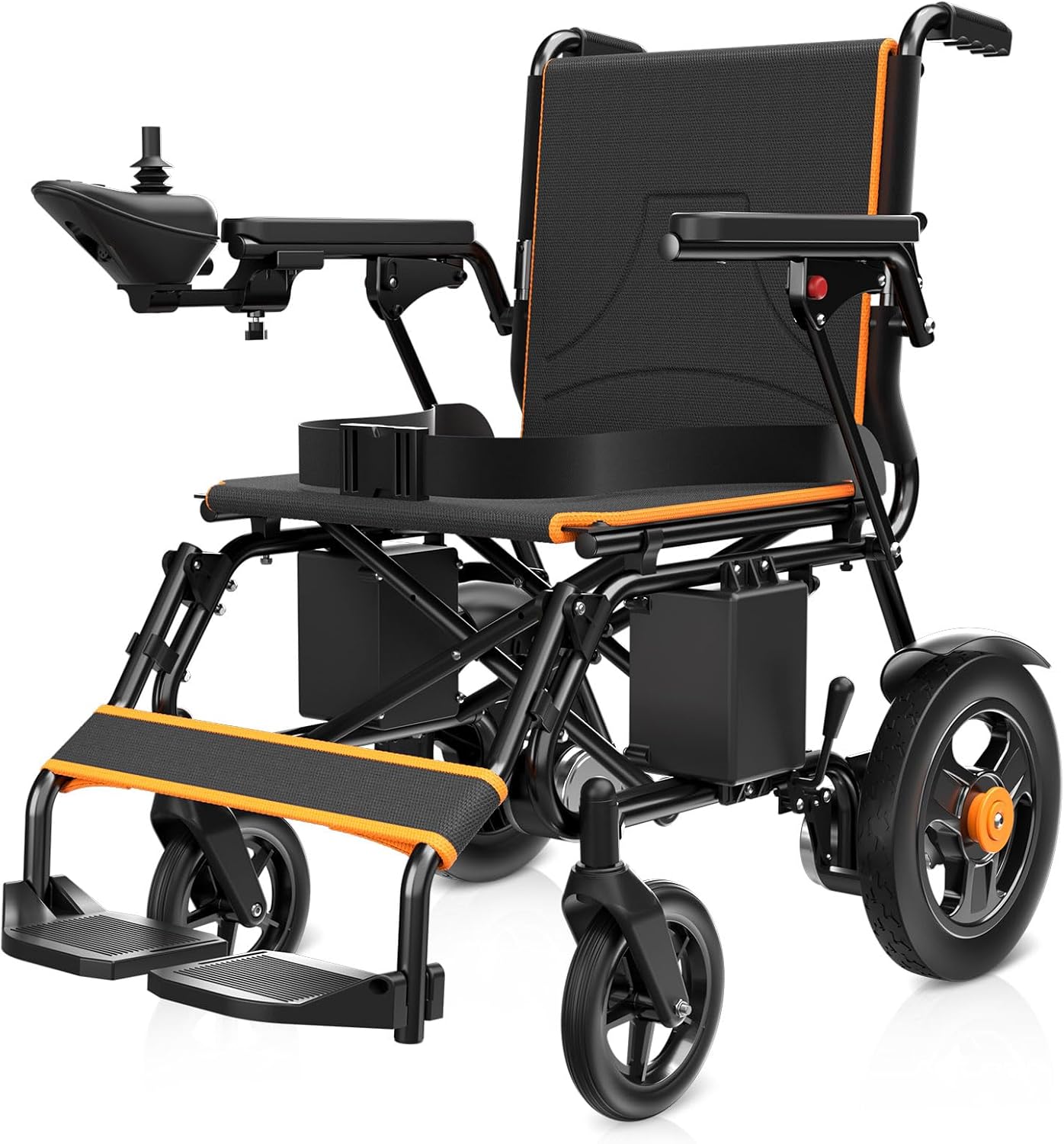 Foldable Lightweight Electric Wheelchair for Adults, Dual 500W Motors, 15 Mile Range, All Terrain, Supports 350 lbs