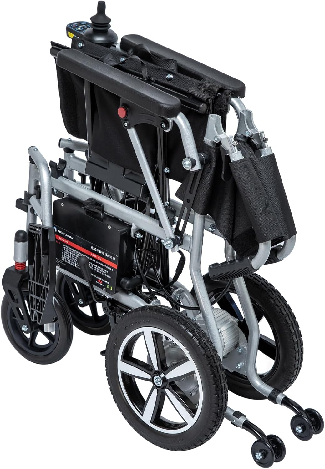 33lb Lightweight Folding Electric Wheelchair – Dual Motors, Removable Battery, SOS Alert & One-Click Mute