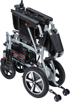33lb Lightweight Folding Electric Wheelchair – Dual Motors, Removable Battery, SOS Alert & One-Click Mute