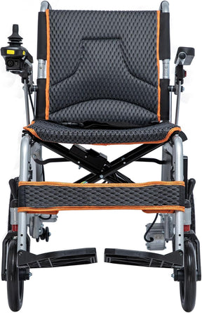 33lb Lightweight Folding Electric Wheelchair – Dual Motors, Removable Battery, SOS Alert & One-Click Mute