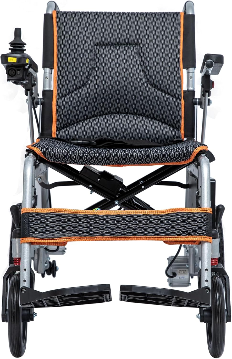 33lb Lightweight Folding Electric Wheelchair – Dual Motors, Removable Battery, SOS Alert & One-Click Mute