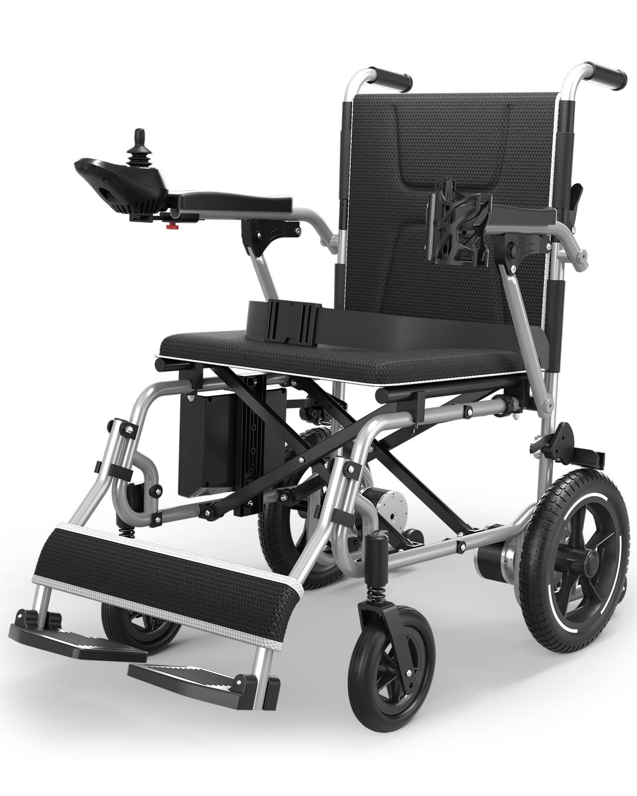 Foldable Lightweight Electric Wheelchair for Adults, Dual 500W Motors, 15 Mile Range, All Terrain, Supports 350 lbs