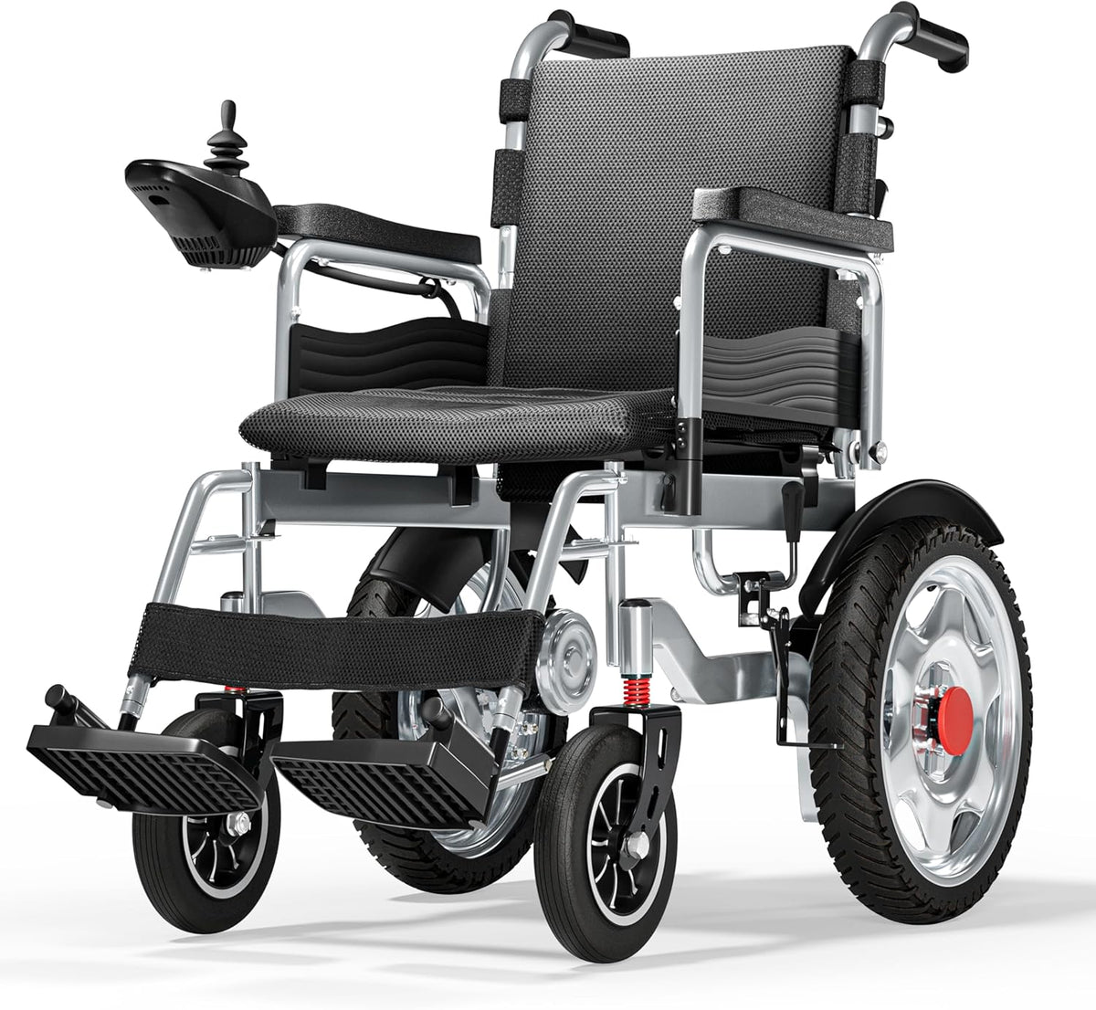 Foldable Electric Wheelchair for Adults, 25+ Mile Range, Portable All-Terrain Motorized Wheelchair for Seniors