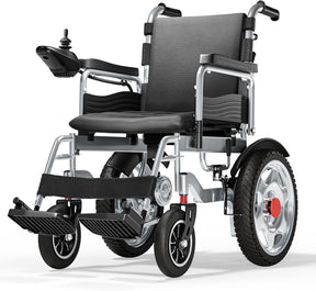 Foldable Electric Wheelchair for Adults, 25+ Mile Range, Portable All-Terrain Motorized Wheelchair for Seniors
