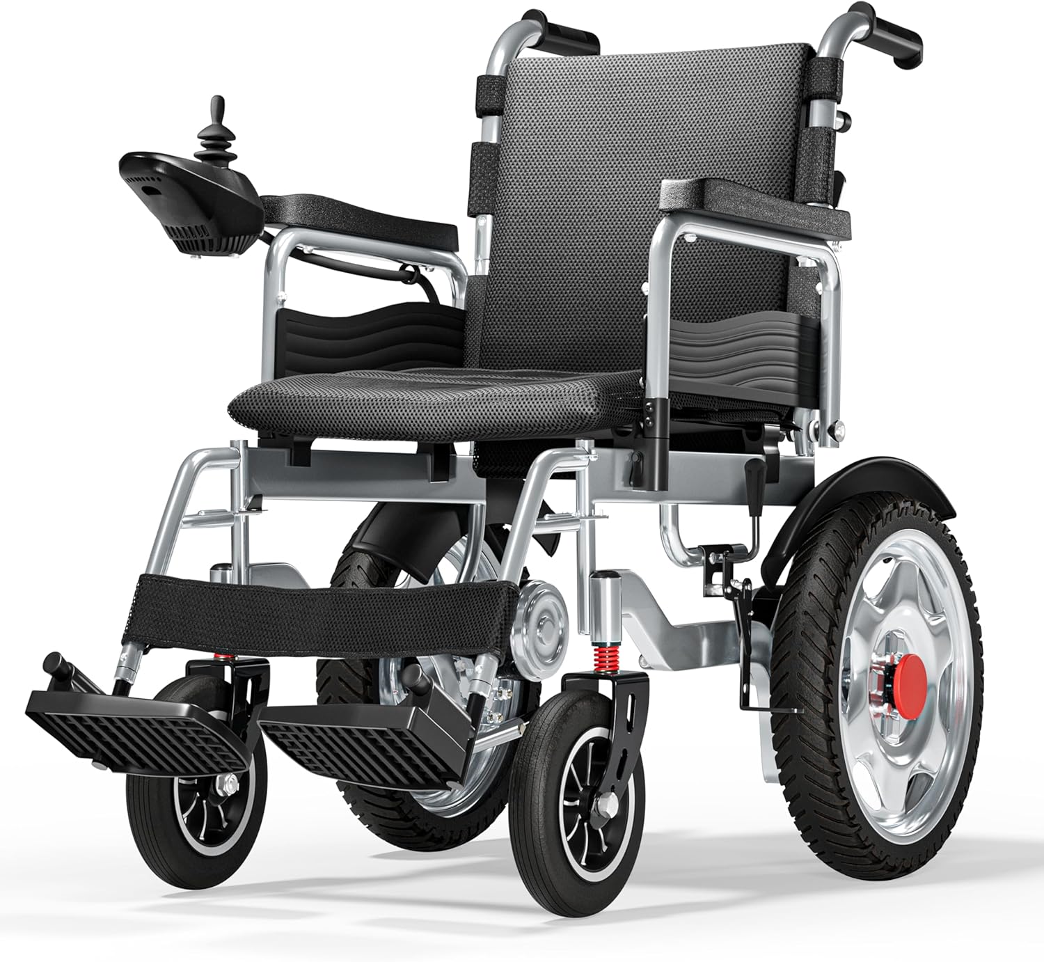 Foldable Electric Wheelchair for Adults, 25+ Mile Range, Portable All-Terrain Motorized Wheelchair for Seniors