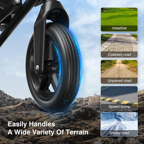 Foldable Lightweight Electric Wheelchair for Adults, Dual 500W Motors, 15 Mile Range, All Terrain, Supports 350 lbs