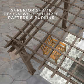 12x10 Ashford Traditional Steel Pergola With Sail Shade Soft Canopy