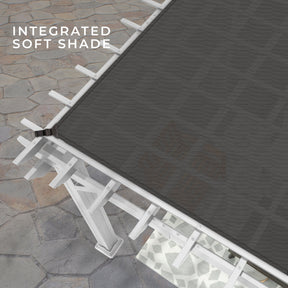 12x10 Hawthorne Traditional Steel Pergola With Sail Shade Soft Canopy