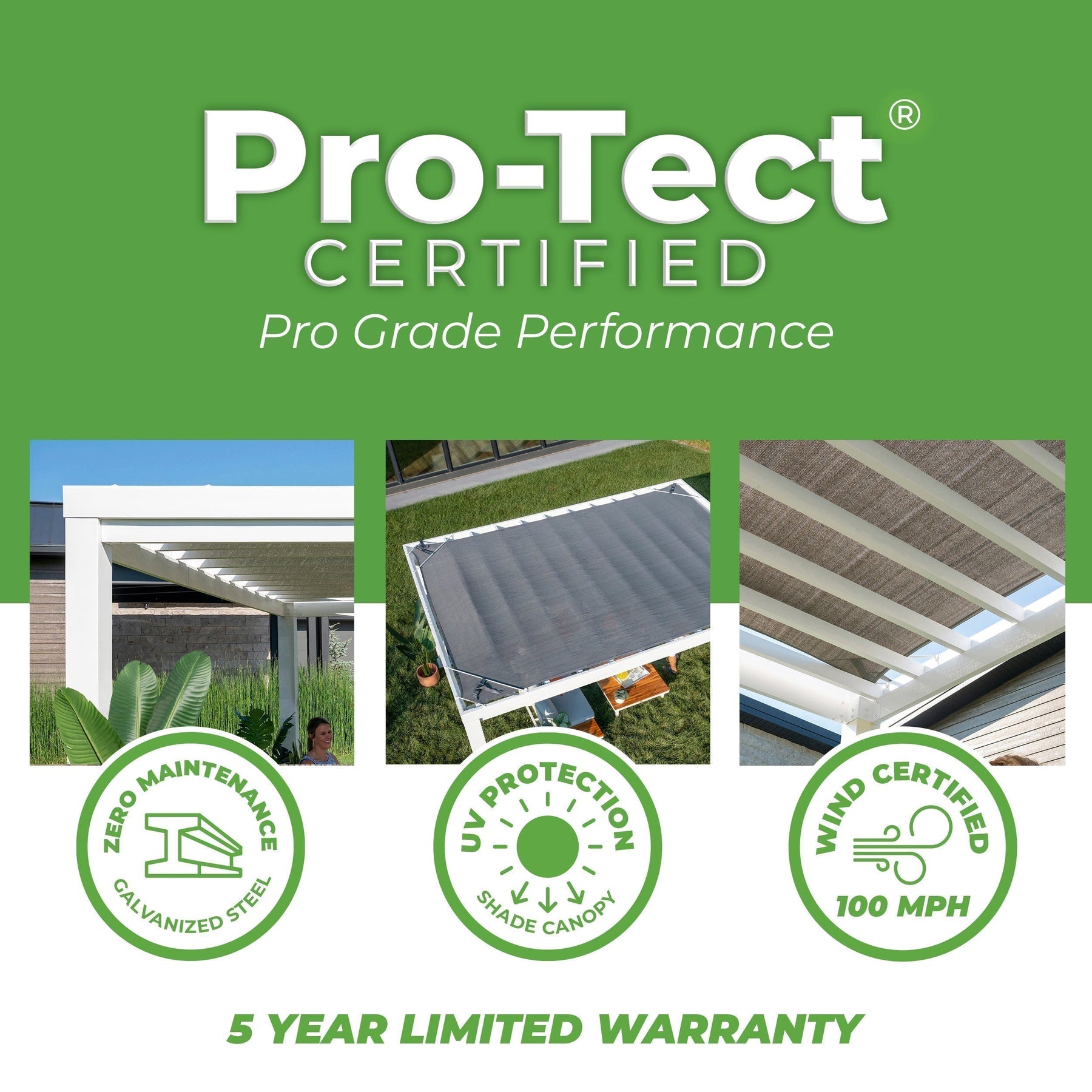 12x10 Windham Modern Steel Pergola With Sail Shade Soft Canopy